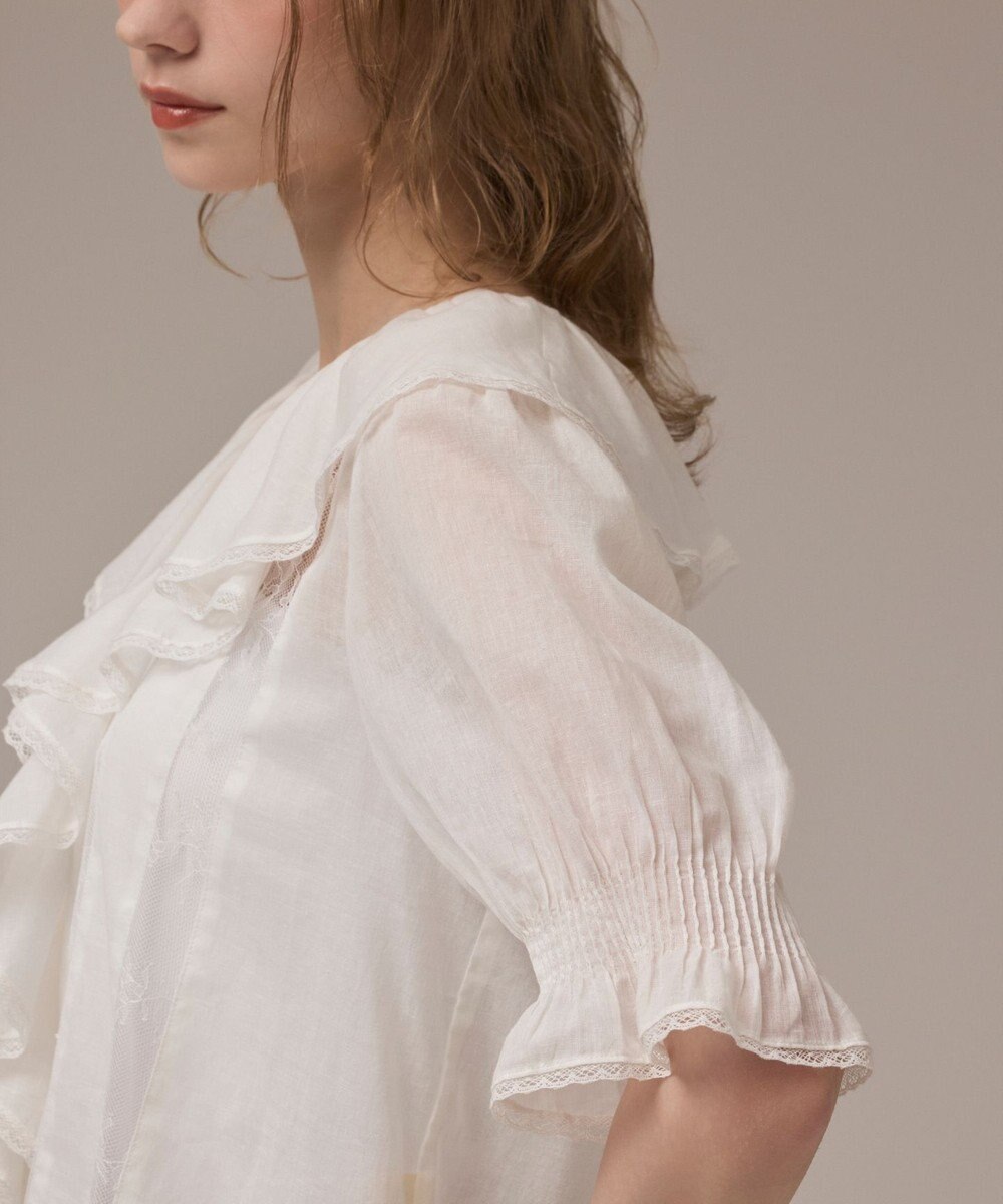 GRACE CONTINENTAL コットンフリルカラーブラウス