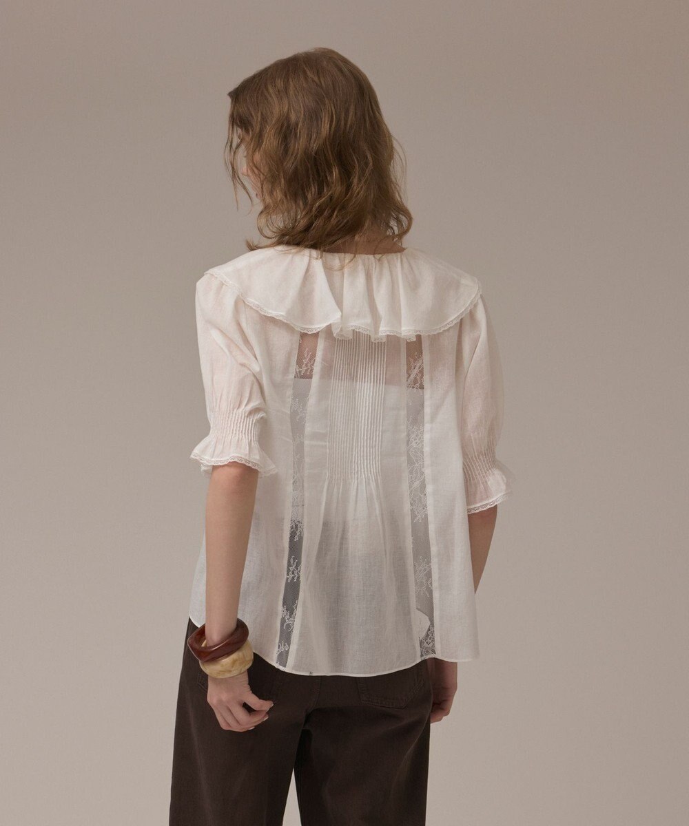 GRACE CONTINENTAL コットンフリルカラーブラウス