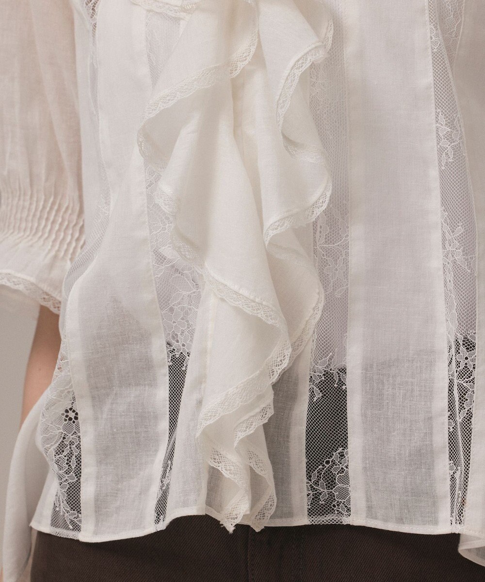 GRACE CONTINENTAL コットンフリルカラーブラウス