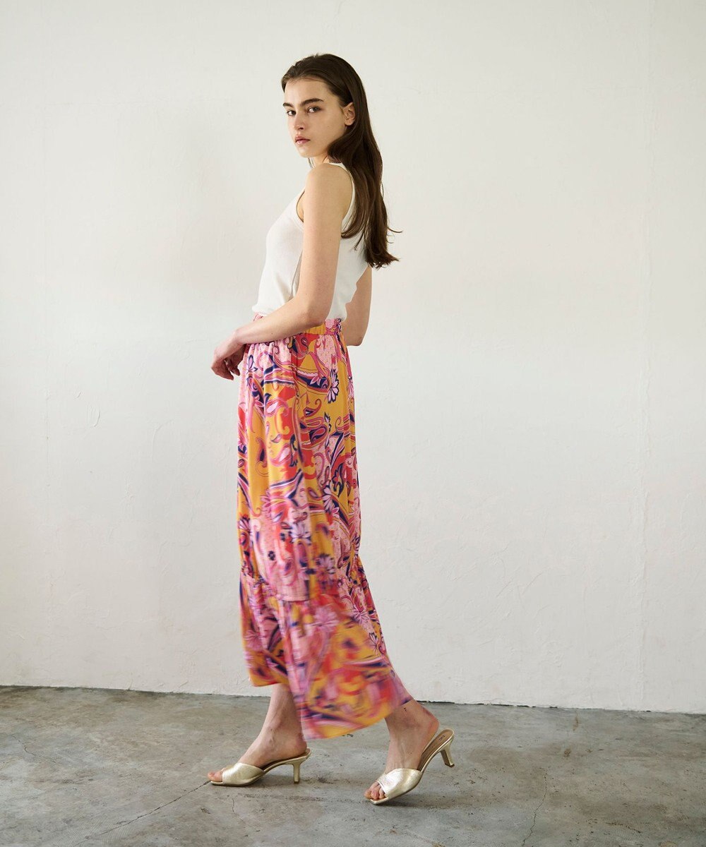 GRACE CONTINENTAL ペイズリープリントギャザスカート