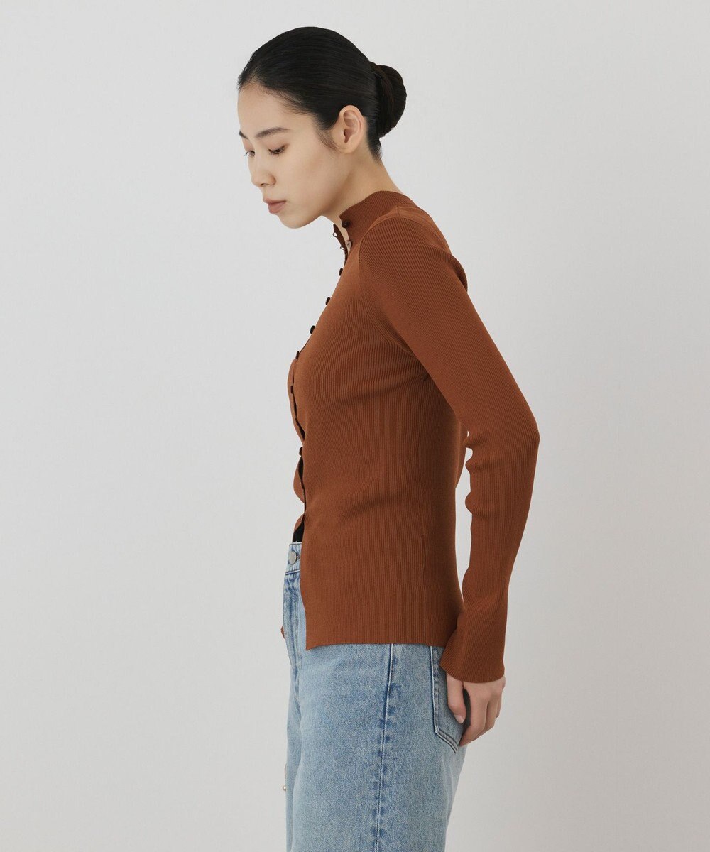 GRACE CONTINENTAL ボタンリブニットカーディガン 