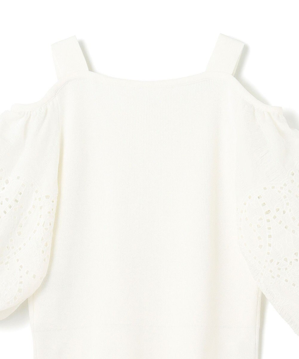 GRACE CONTINENTAL 刺繍パフスリーブニットトップ 