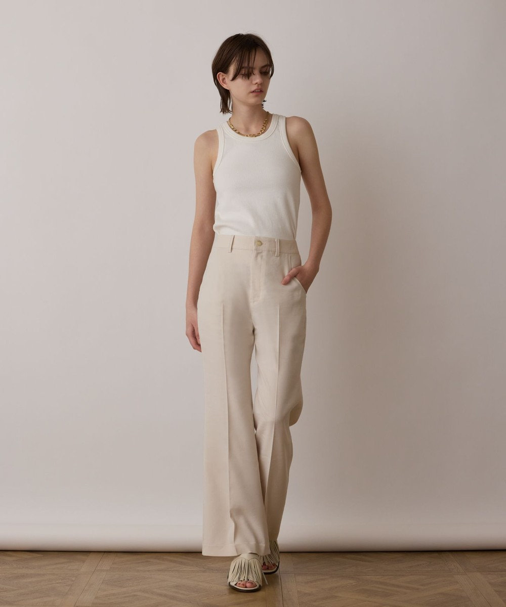 GRACE CONTINENTAL リネンサテンフレアパンツ