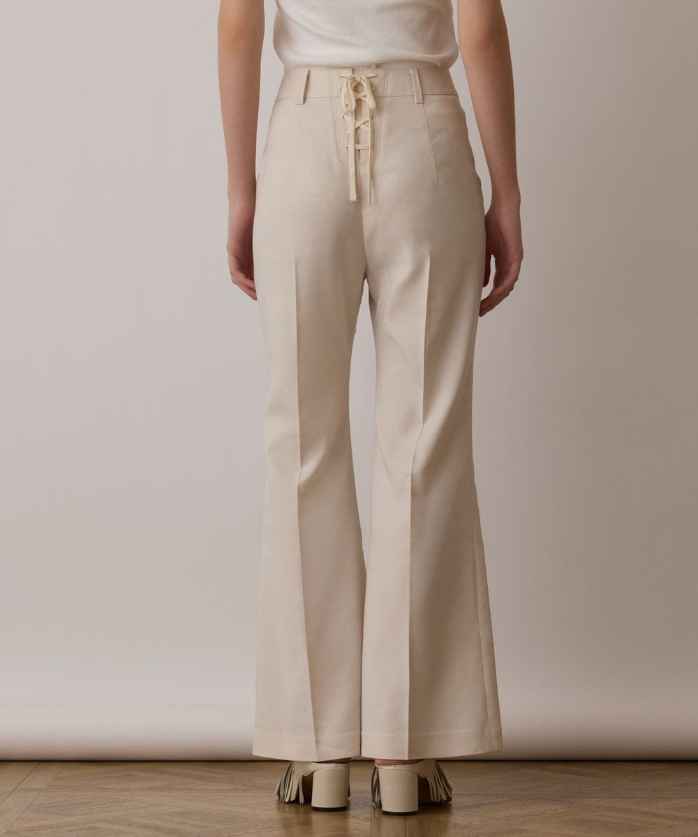 GRACE CONTINENTAL リネンサテンフレアパンツ