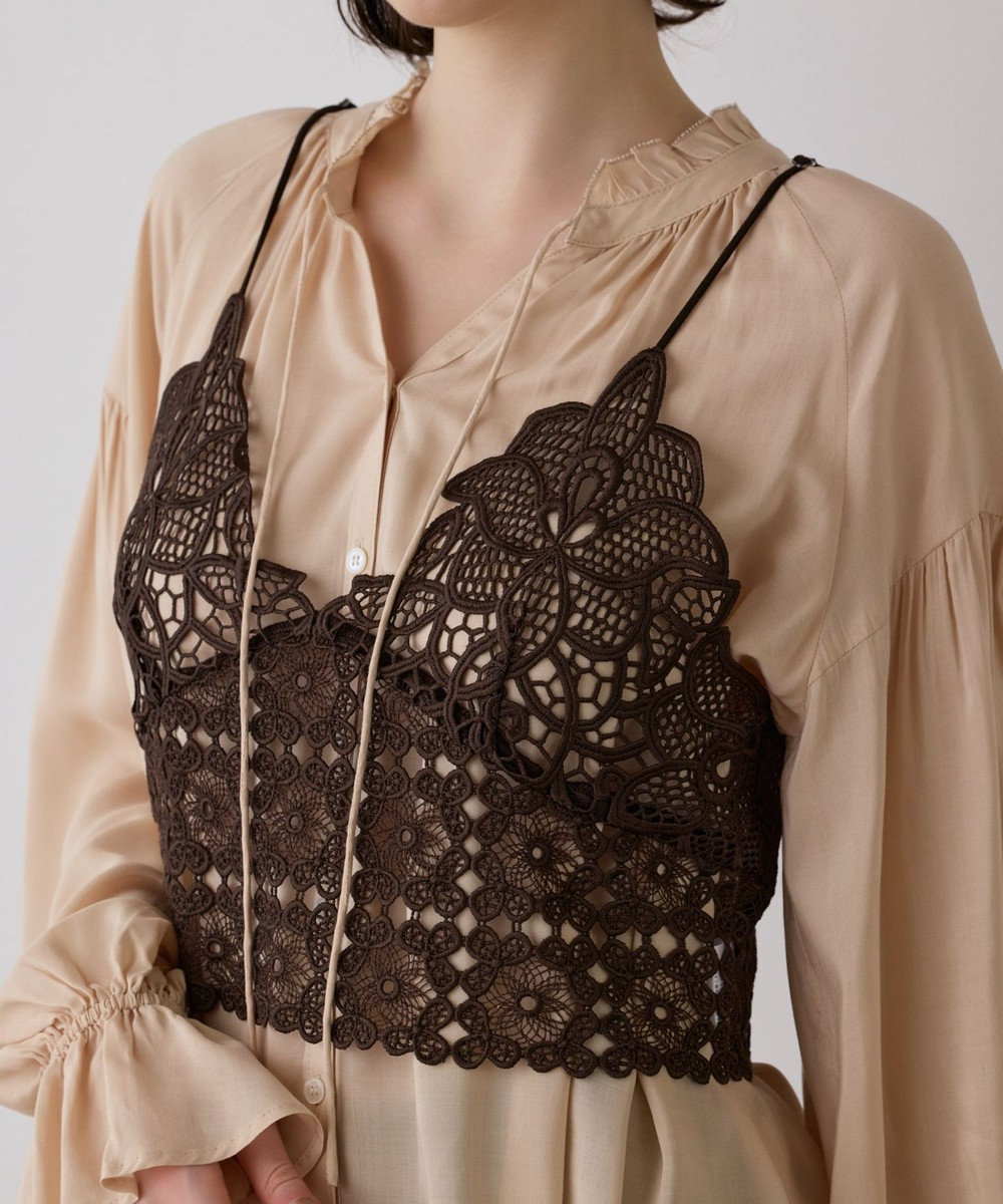 GRACE CONTINENTAL レースキャミ付カフタンブラウス