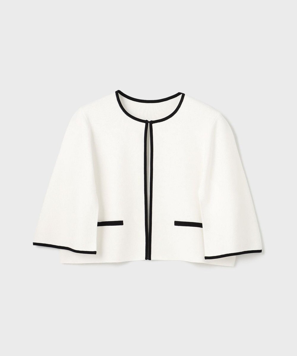 GRACE CONTINENTAL バイカラースリットニットカーディガン 