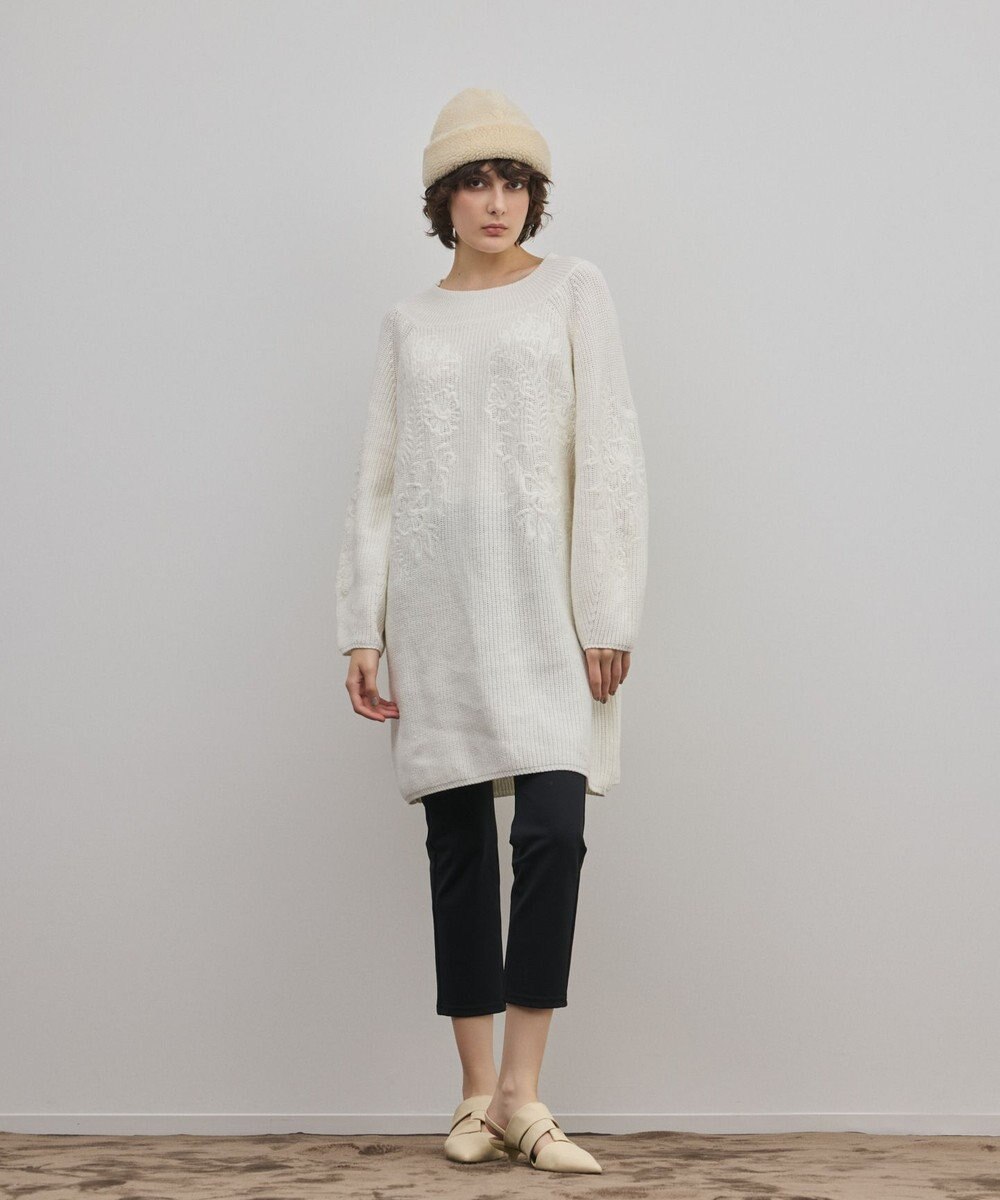 GRACE CONTINENTAL エンブロイダリーニットワンピース 