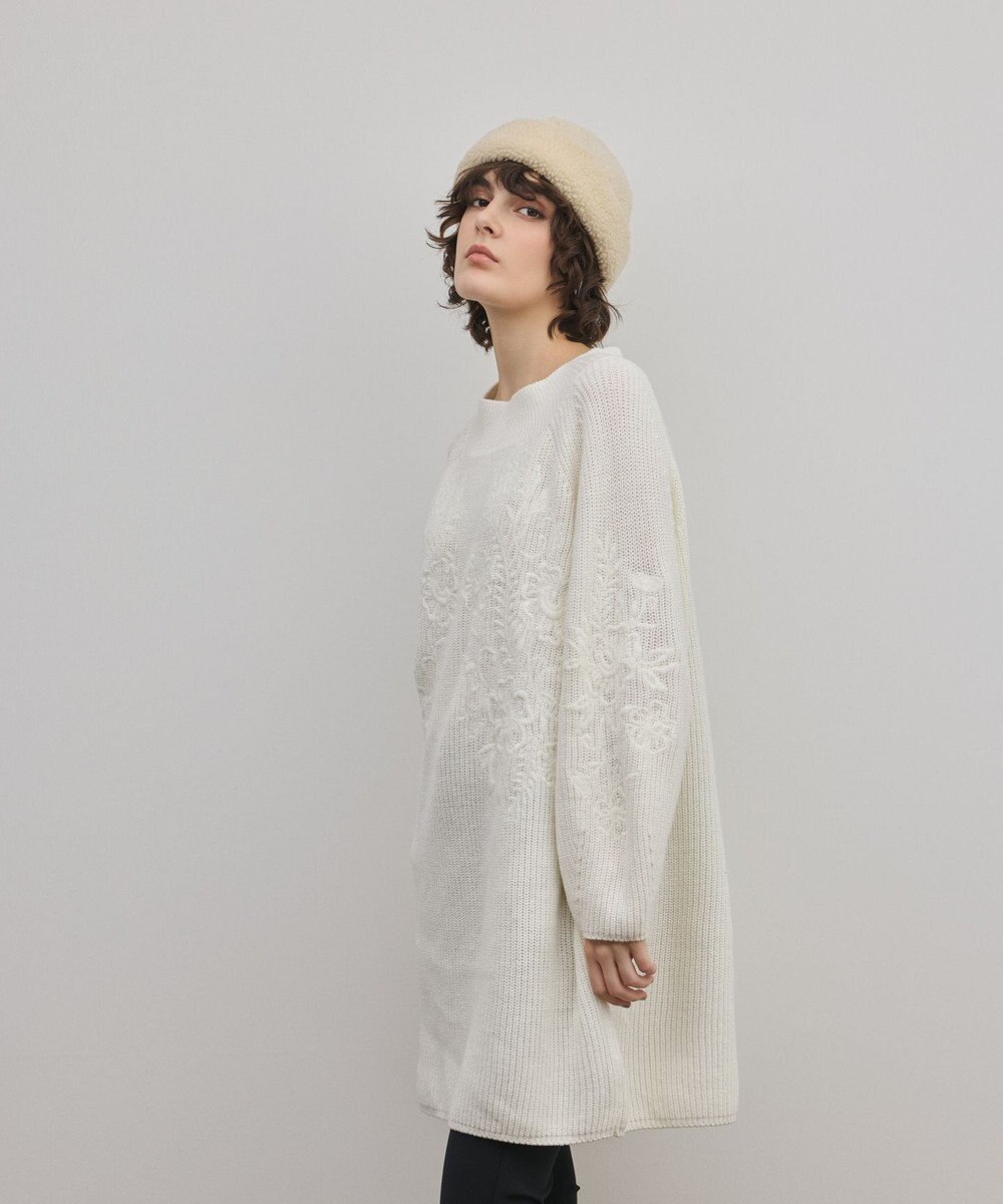 GRACE CONTINENTAL エンブロイダリーニットワンピース 