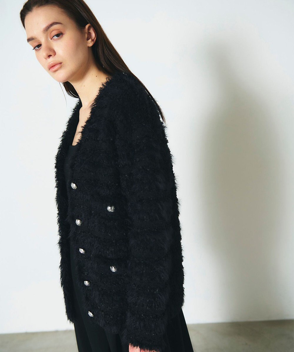 GRACE CONTINENTAL フェザーツイードニットカーディガン