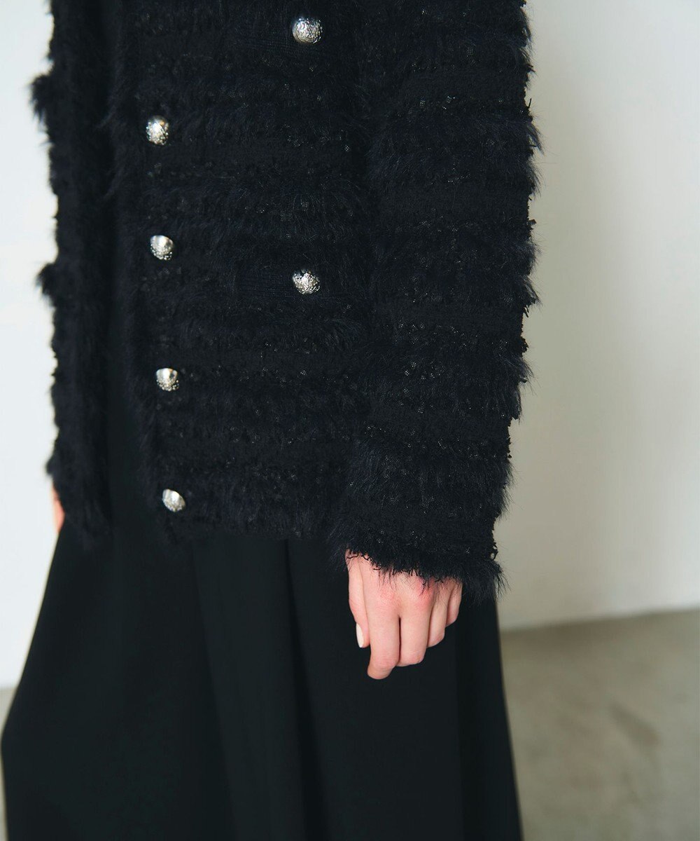 GRACE CONTINENTAL フェザーツイードニットカーディガン 