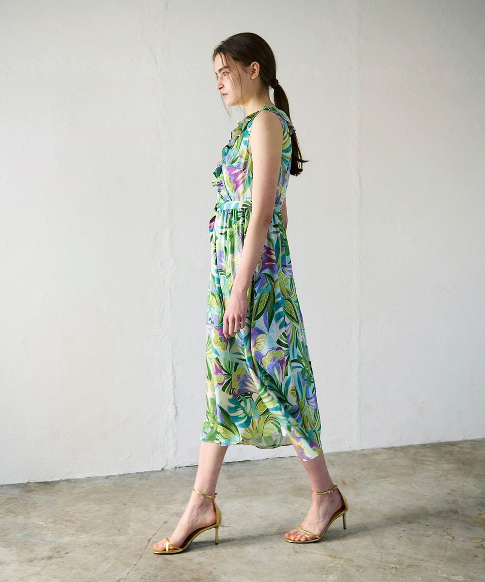 GRACE CONTINENTAL リーフプリントワンピース 