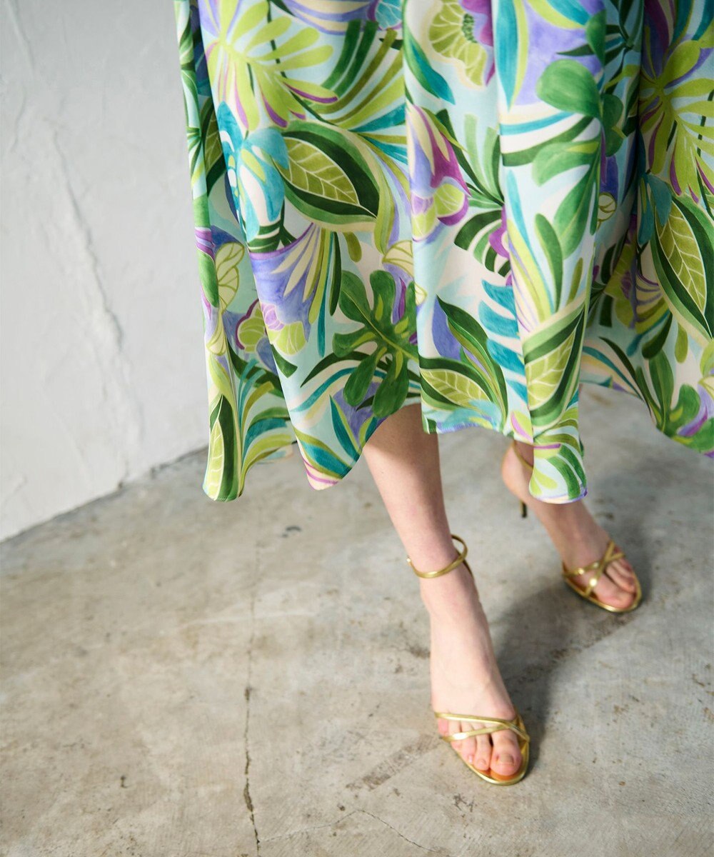 GRACE CONTINENTAL リーフプリントワンピース 