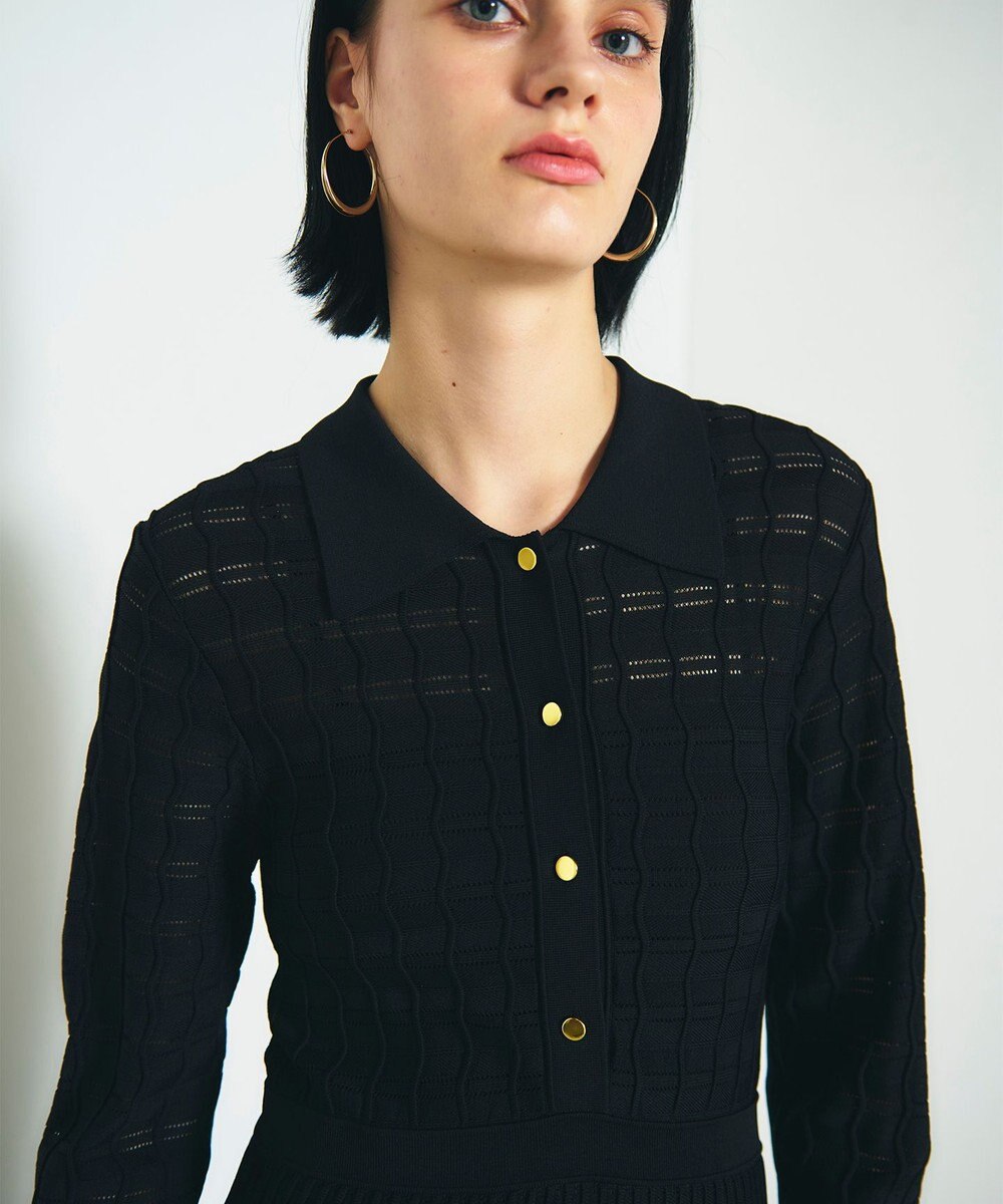 GRACE CONTINENTAL ウェーブニットワンピース 