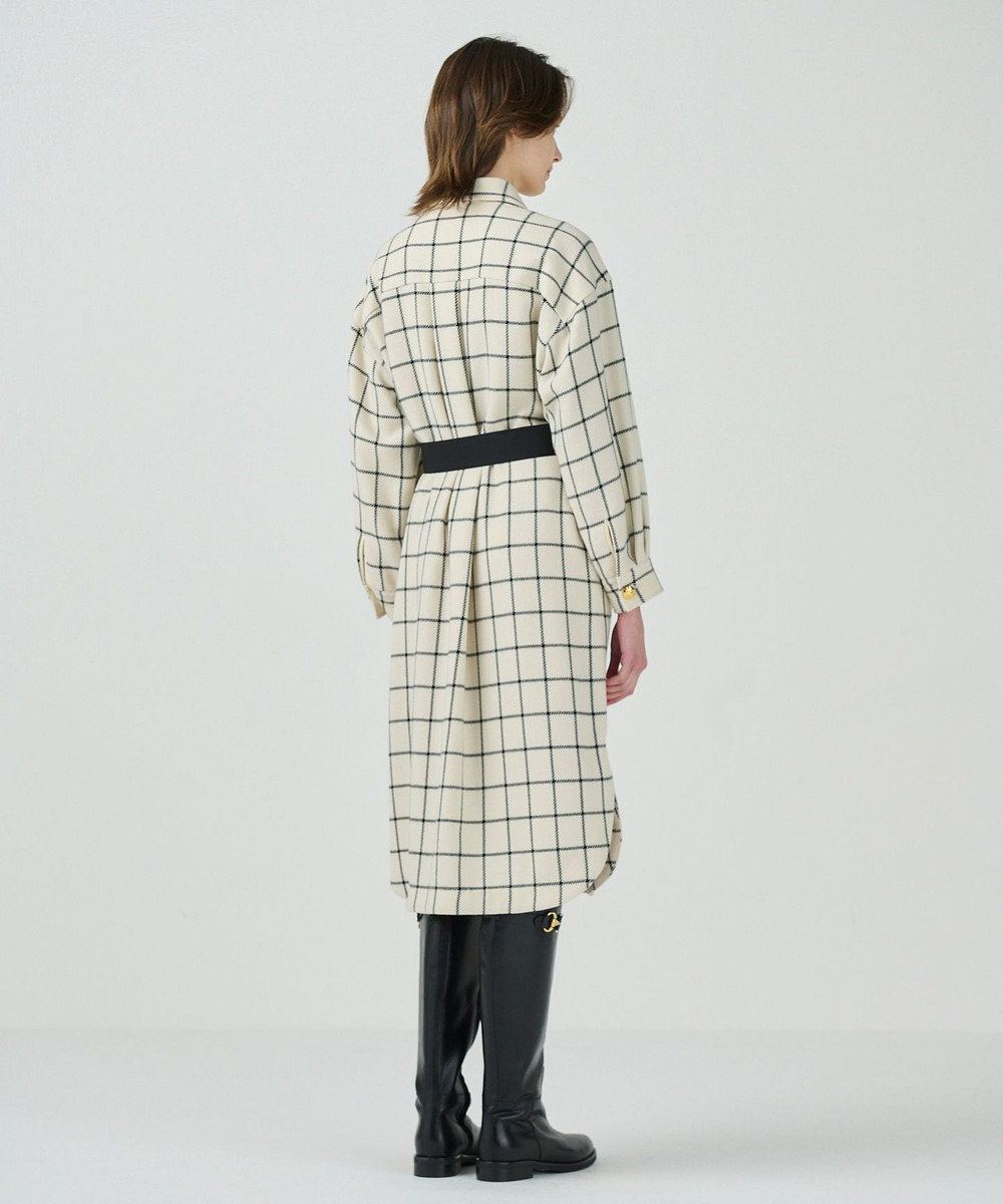 GRACE CONTINENTAL ウールチェックシャツワンピース