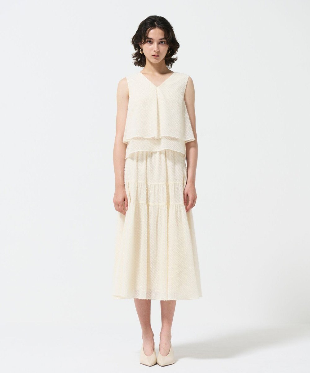 GRACE CONTINENTAL シフォンカットジャガードトップ