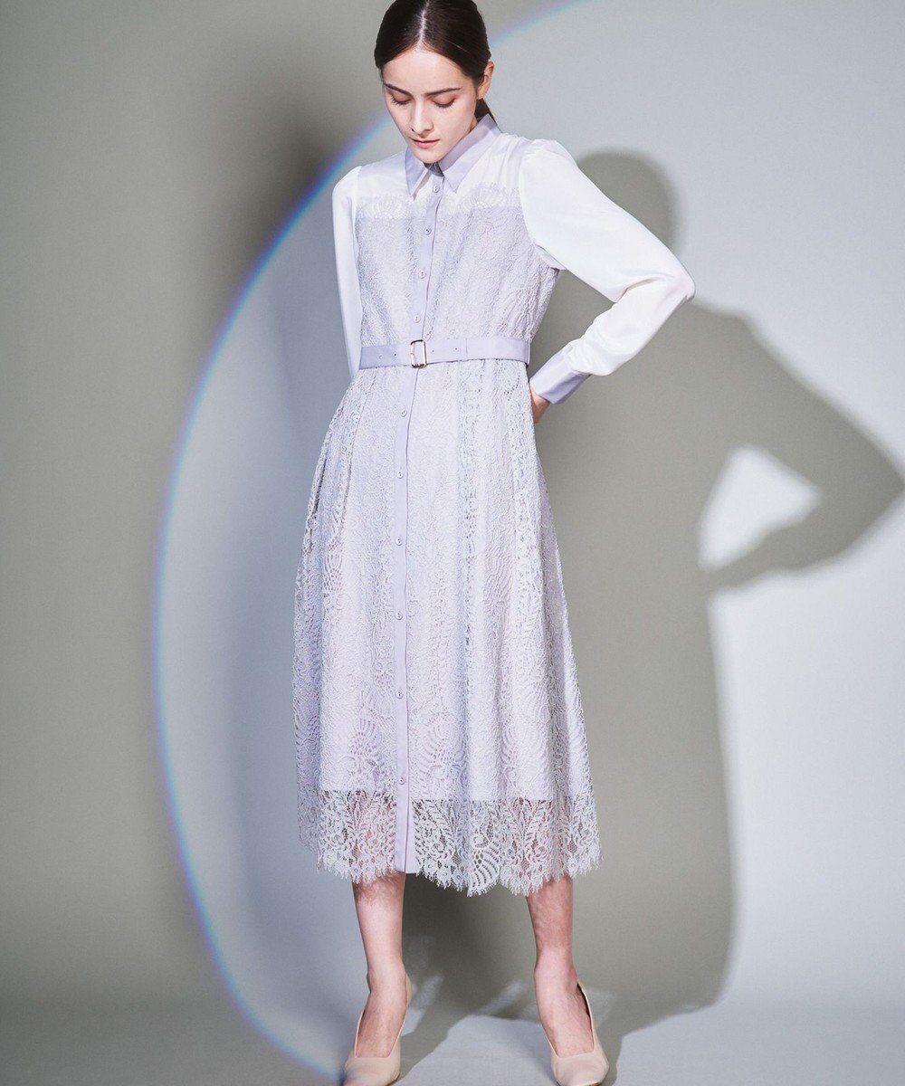レース切替シャツワンピース Grace Continental Grace Continental グレースコンチネンタル 通販 レース切替シャツワンピース Grace Continental Grace Continental グレースコンチネンタル 通販