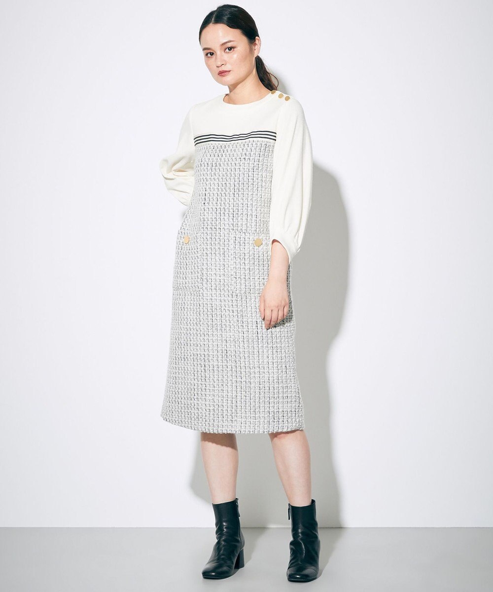 ジャージ切替ツイードワンピース Grace Continental Grace Continental グレースコンチネンタル 通販 ジャージ切替ツイードワンピース Grace Continental Grace Continental グレースコンチネンタル 通販