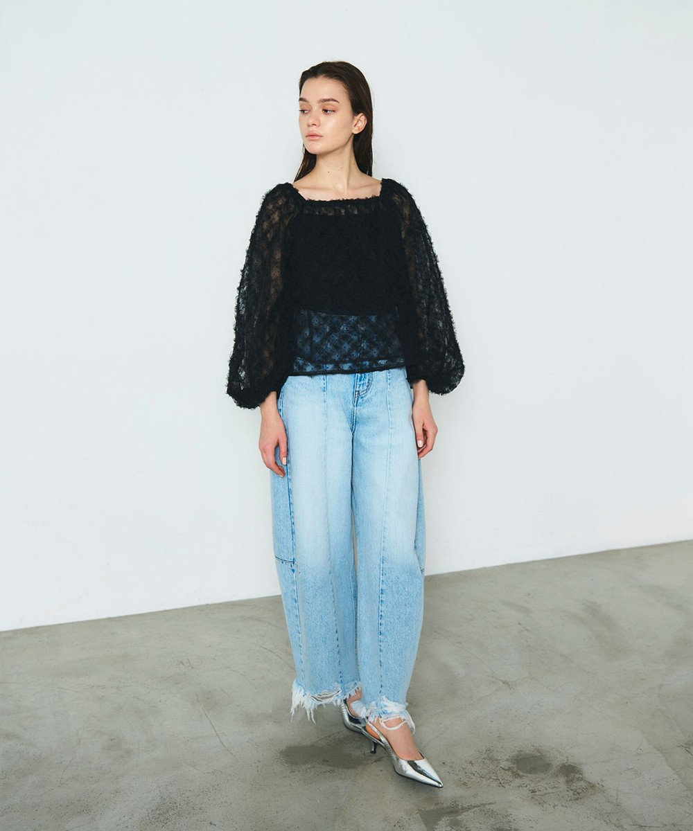 GRACE CONTINENTAL チュール刺繍トップ