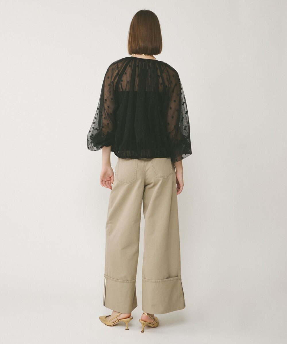 GRACE CONTINENTAL チュールノーカラーブルゾン 