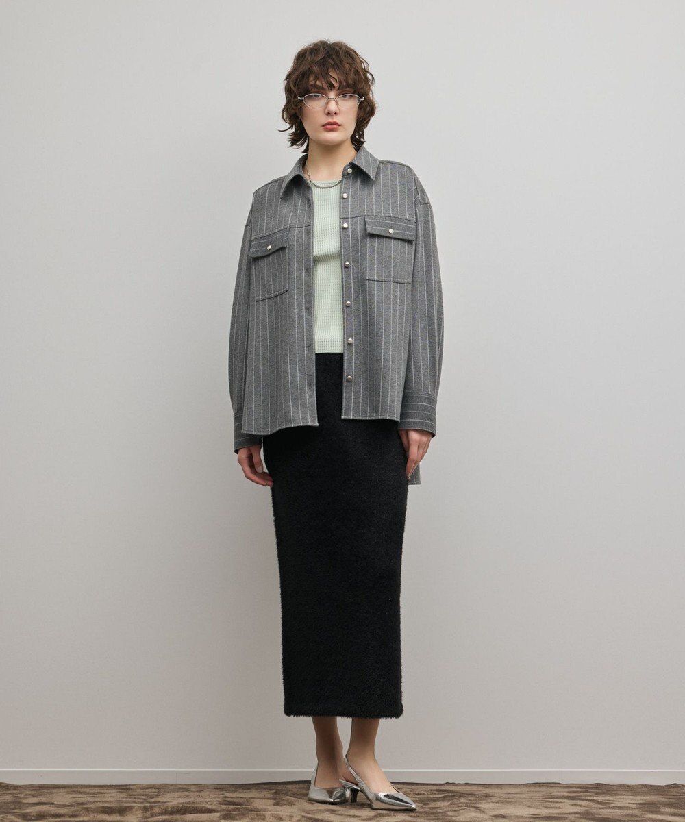 GRACE CONTINENTAL ラメフェザーニットスカート 