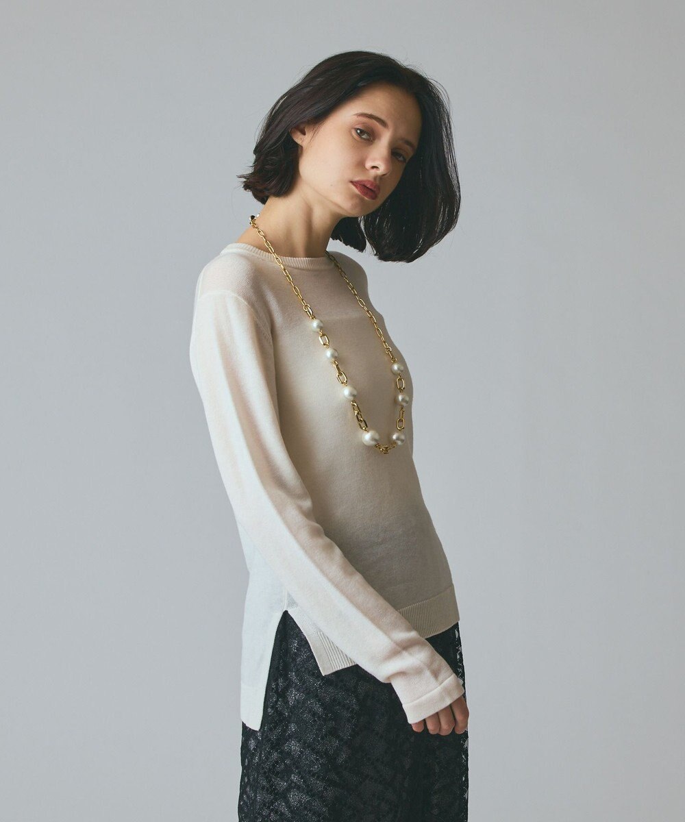 GRACE CONTINENTAL ボウ付ニットトップ 