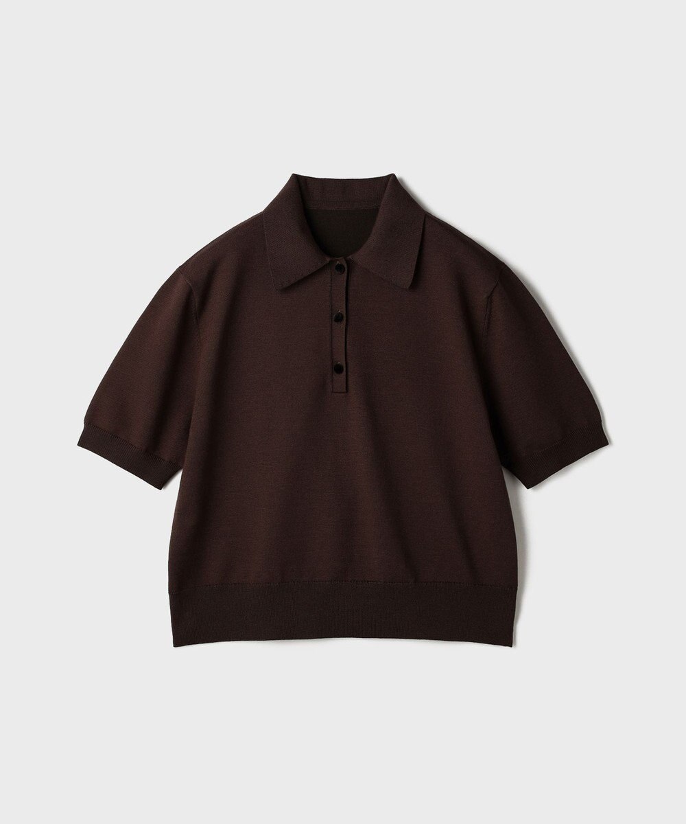 GRACE CONTINENTAL バイカラーポロニットトップ 