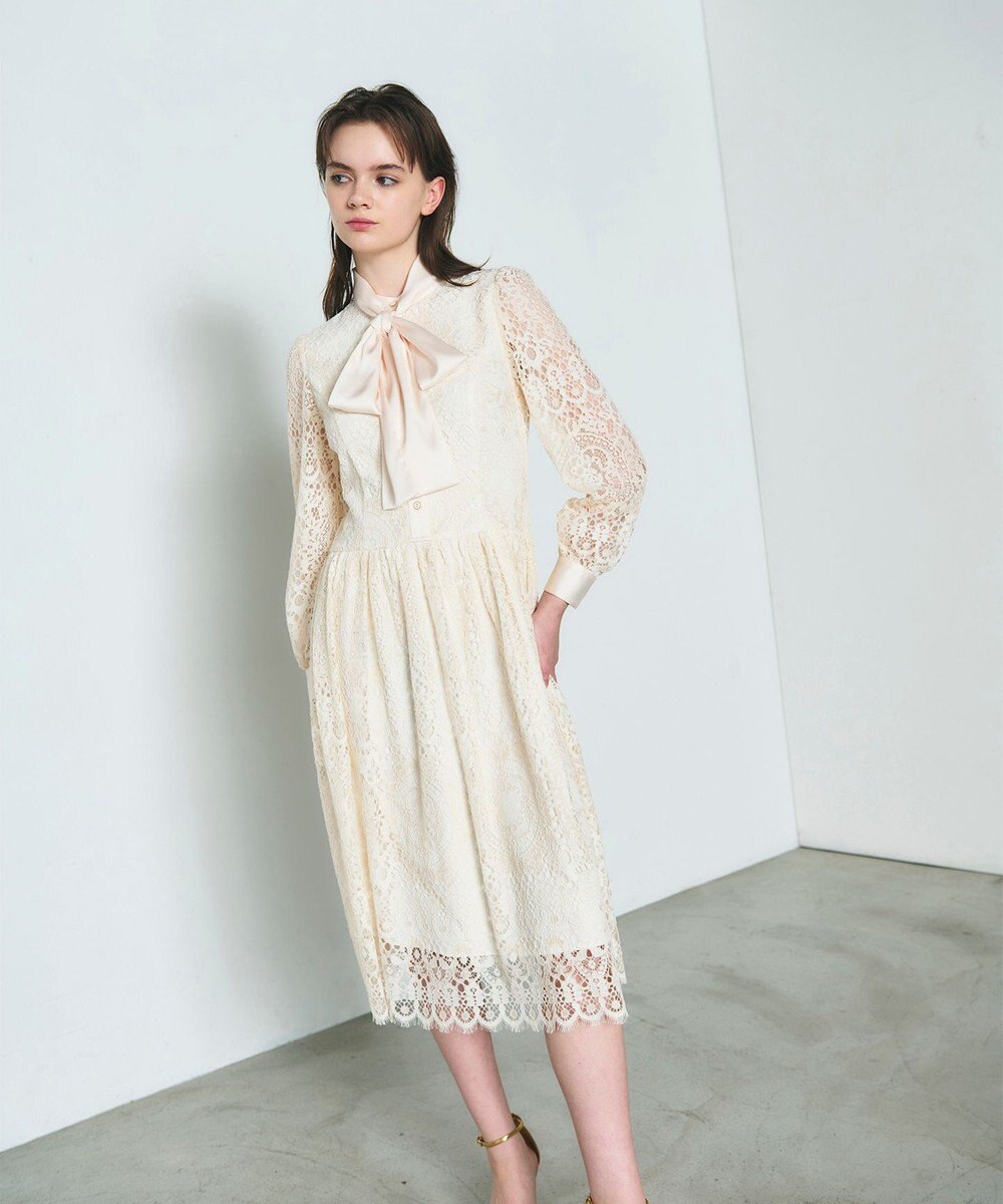 GRACE CONTINENTAL レースボウタイワンピース
