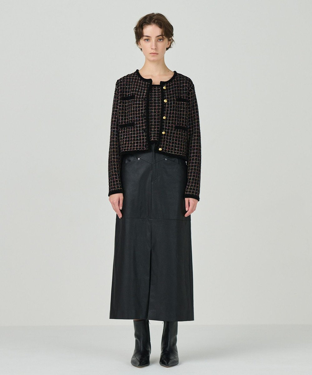 GRACE CONTINENTAL ツイードニットカーディガン