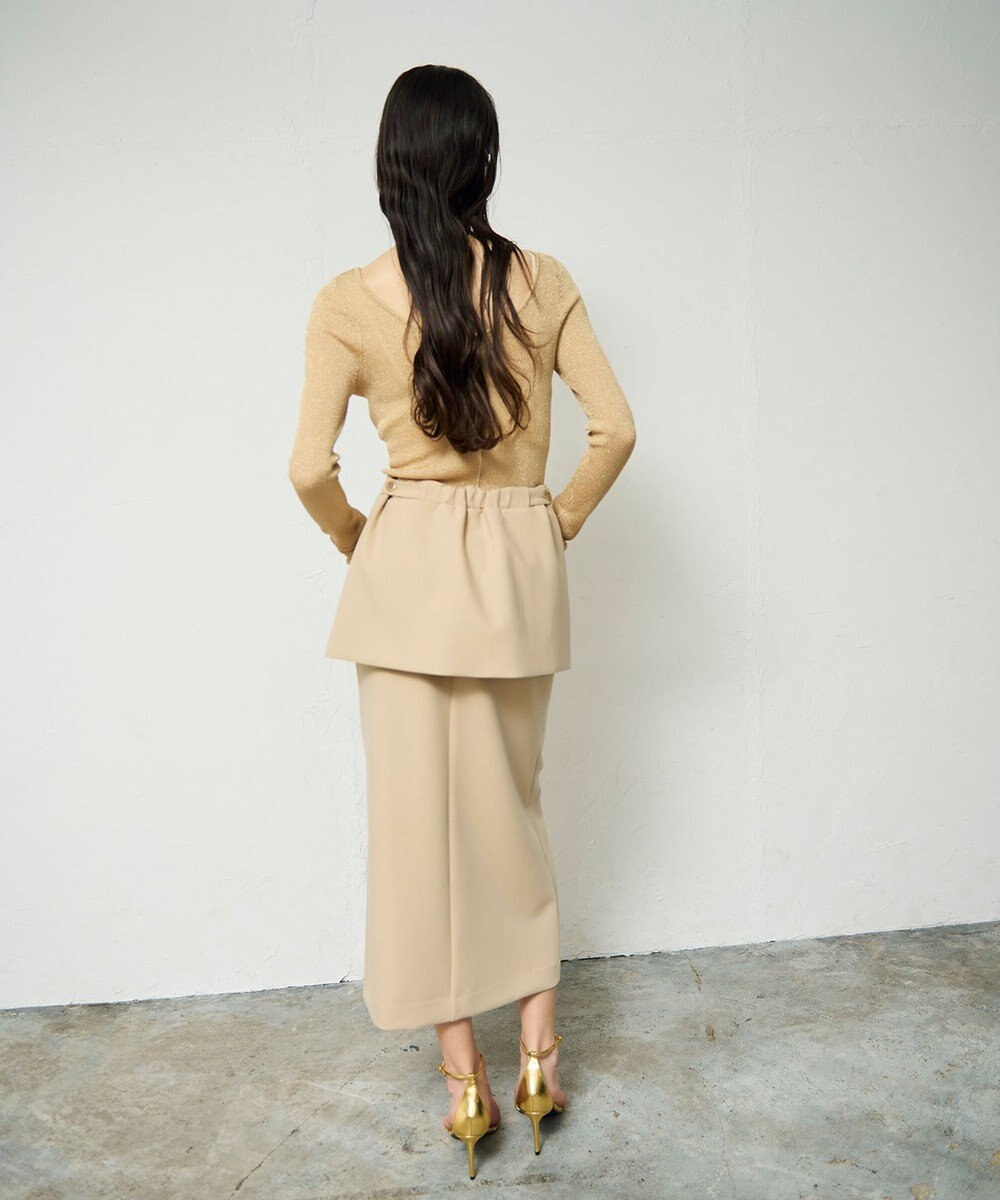 GRACE CONTINENTAL ラメシアーリブニットトップ