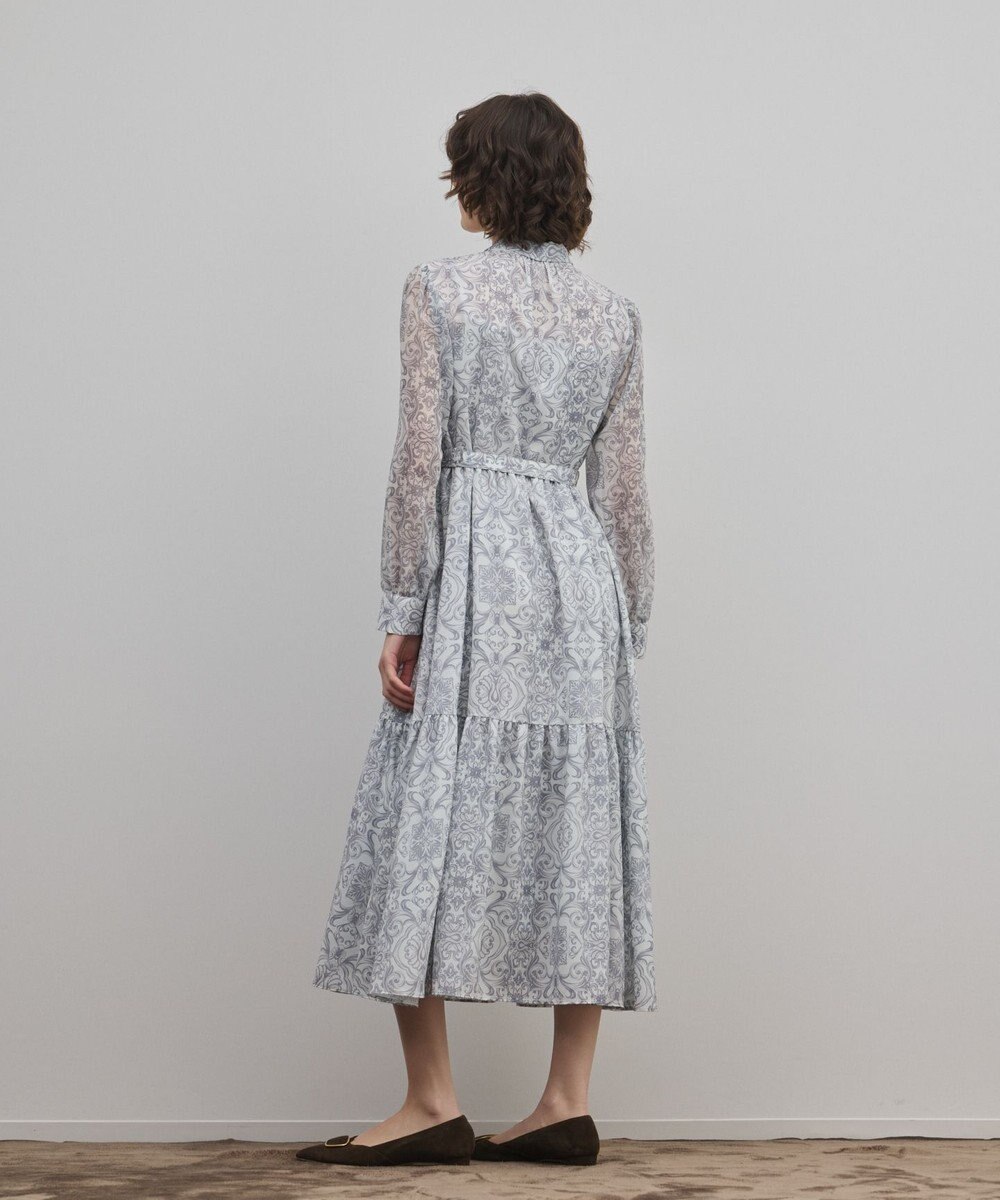 GRACE CONTINENTAL ダマスク柄風プリントワンピース 