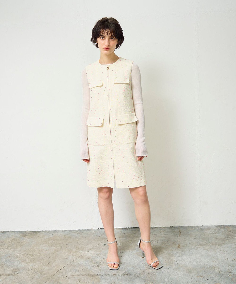 GRACE CONTINENTAL ネオンドットジャガードワンピース
