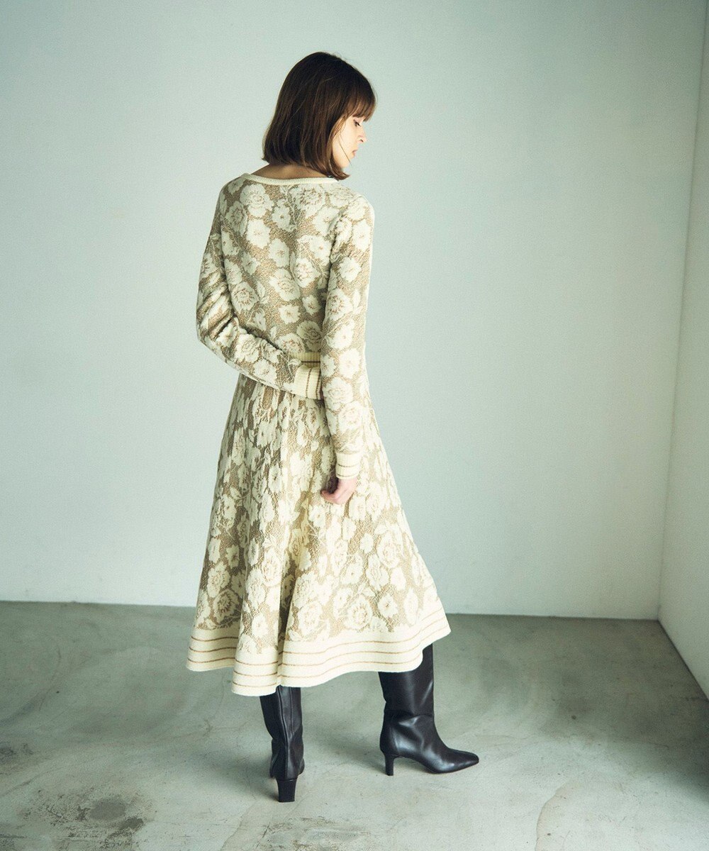 GRACE CONTINENTAL フローラルラメニットトップ 