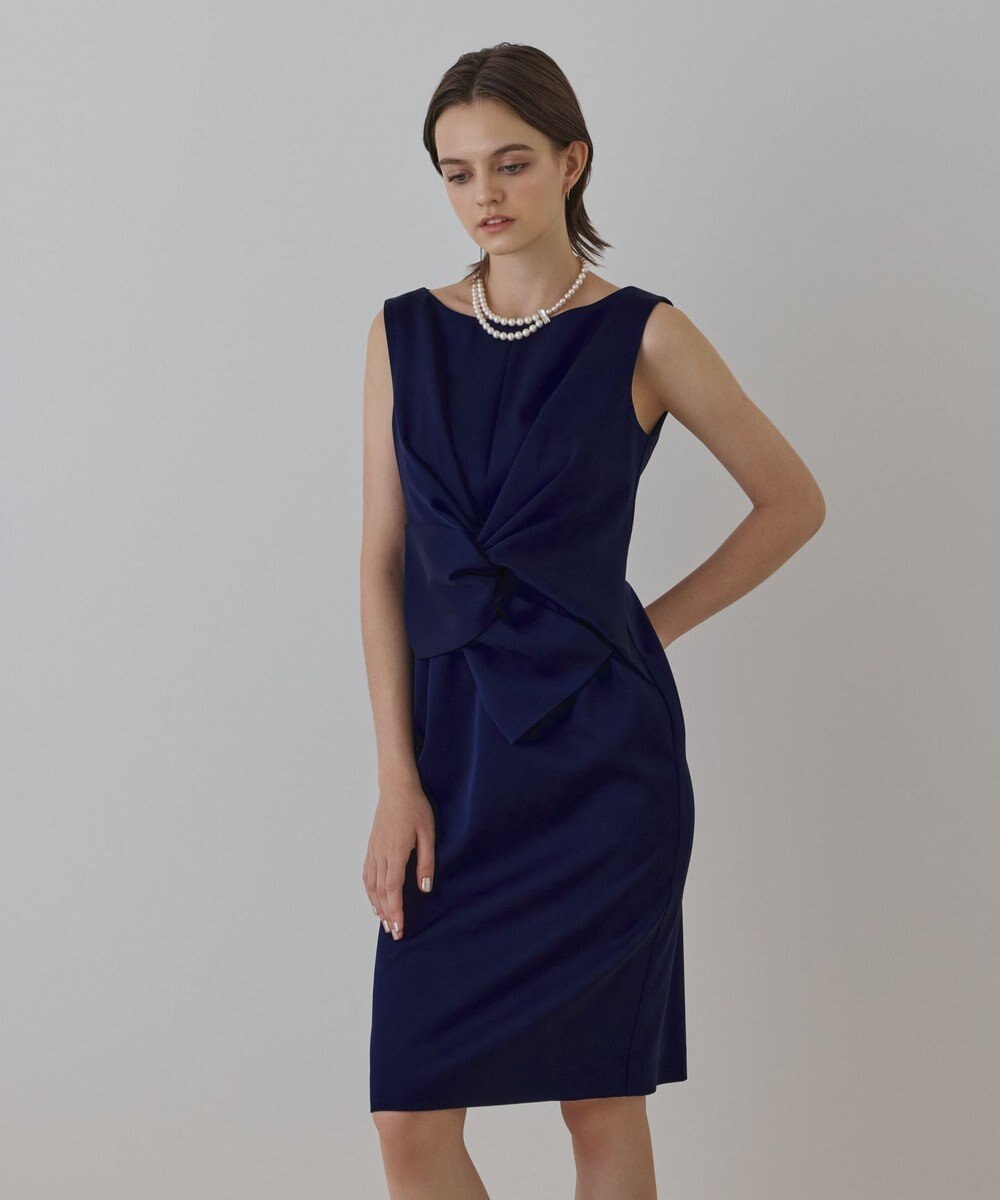 GRACE CONTINENTAL サテンクロスドレープワンピース 