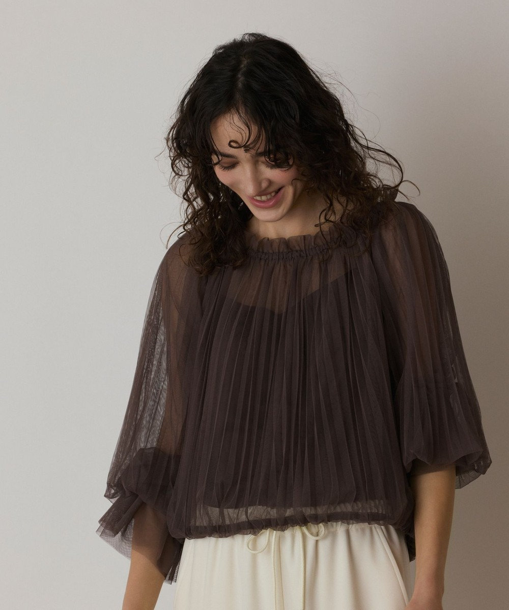 GRACE CONTINENTAL チュールプリーツトップ