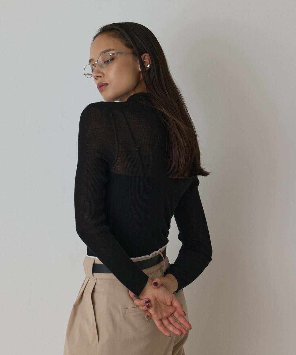 GRACE CONTINENTAL シアーリブニットトップ 