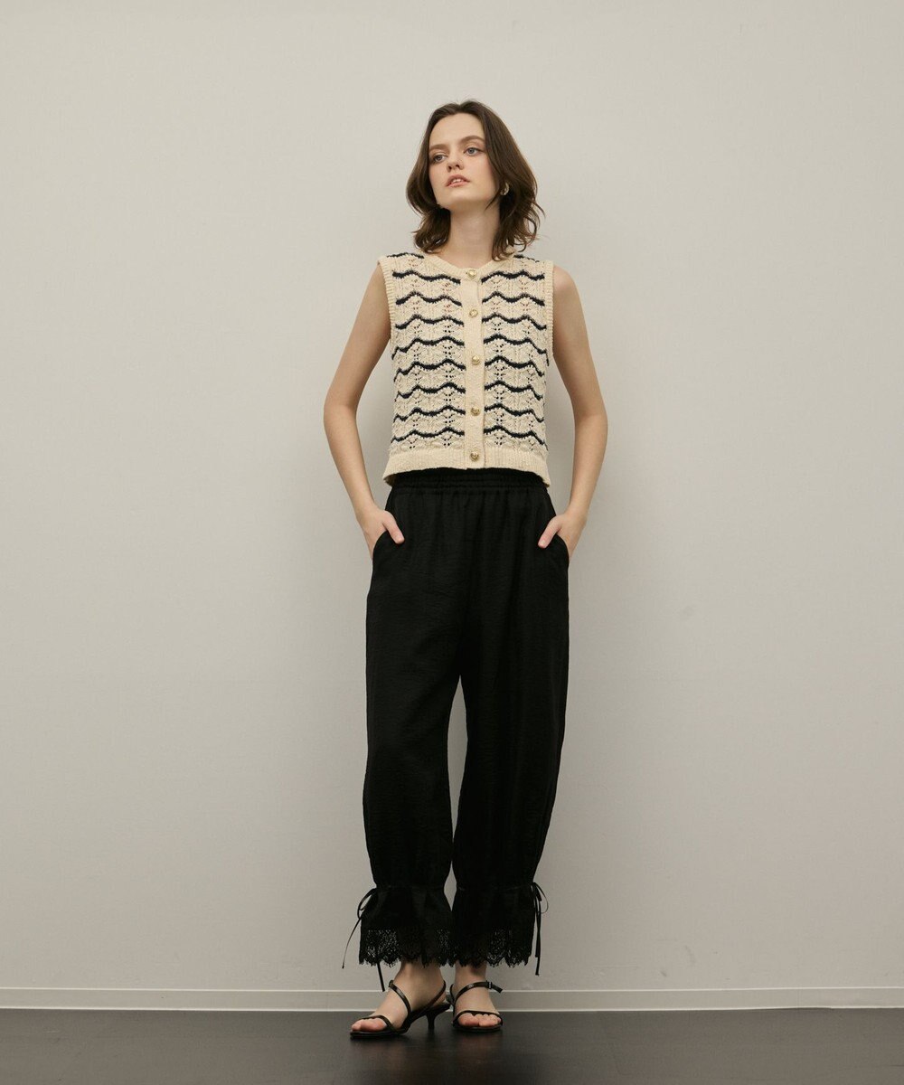 GRACE CONTINENTAL クロシェライクニットジレ 
