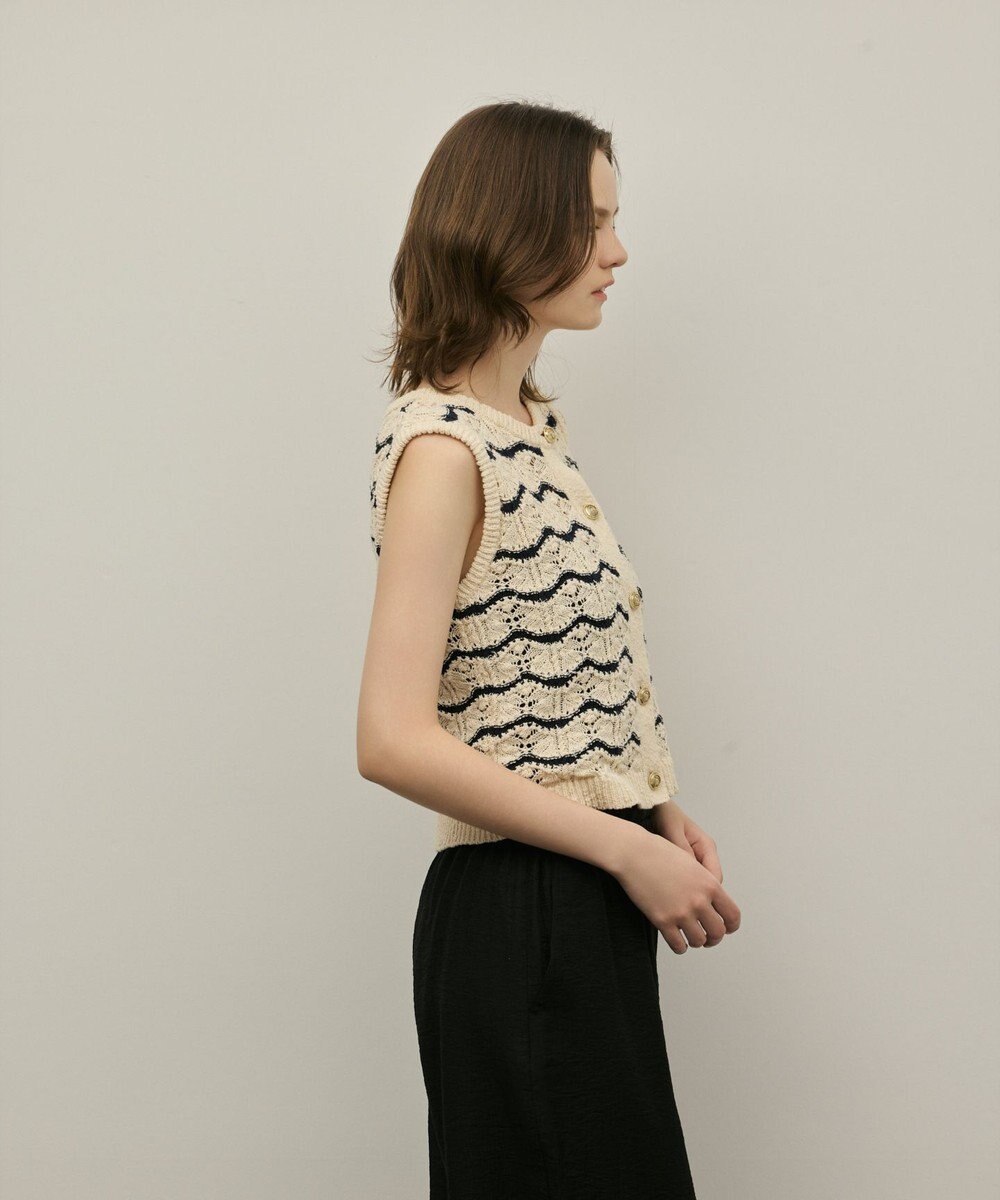 GRACE CONTINENTAL クロシェライクニットジレ 