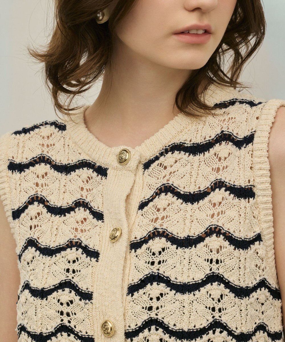GRACE CONTINENTAL クロシェライクニットジレ 