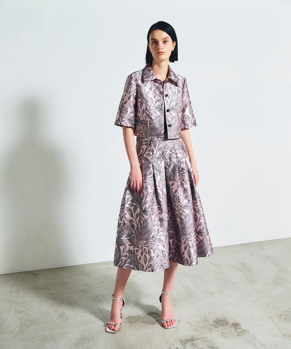 GRACE CONTINENTAL ボタニカルジャガードスカート