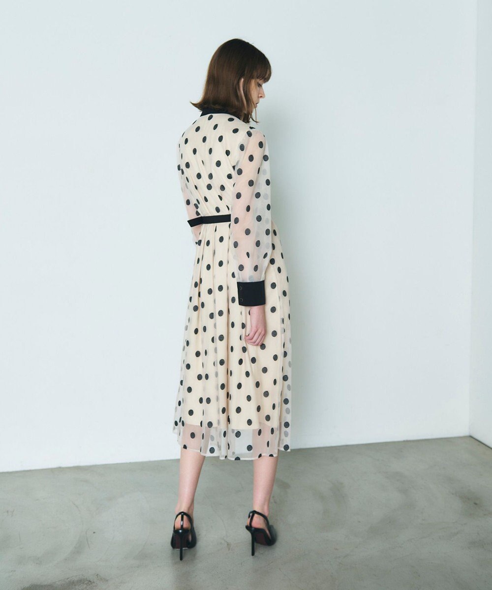 GRACE CONTINENTAL ラメドット刺繍ドレス 