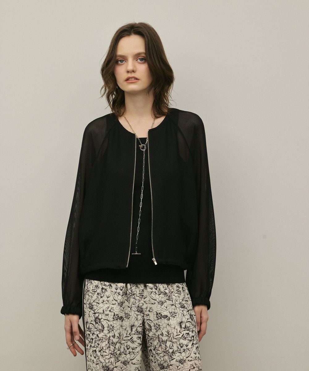 GRACE CONTINENTAL ノーカラーカラミブルゾン 