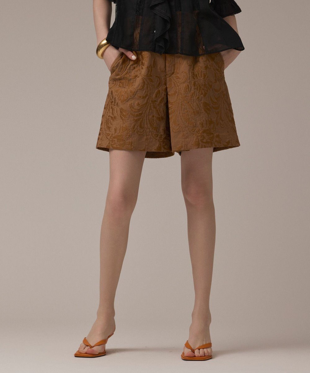 GRACE CONTINENTAL リーフジャガードショートパンツ 