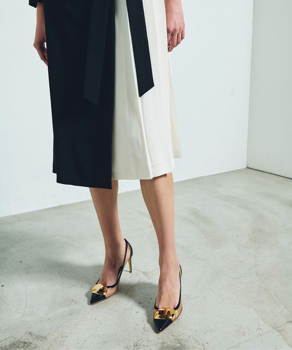 GRACE CONTINENTAL ウールタッチバイカラードレス 