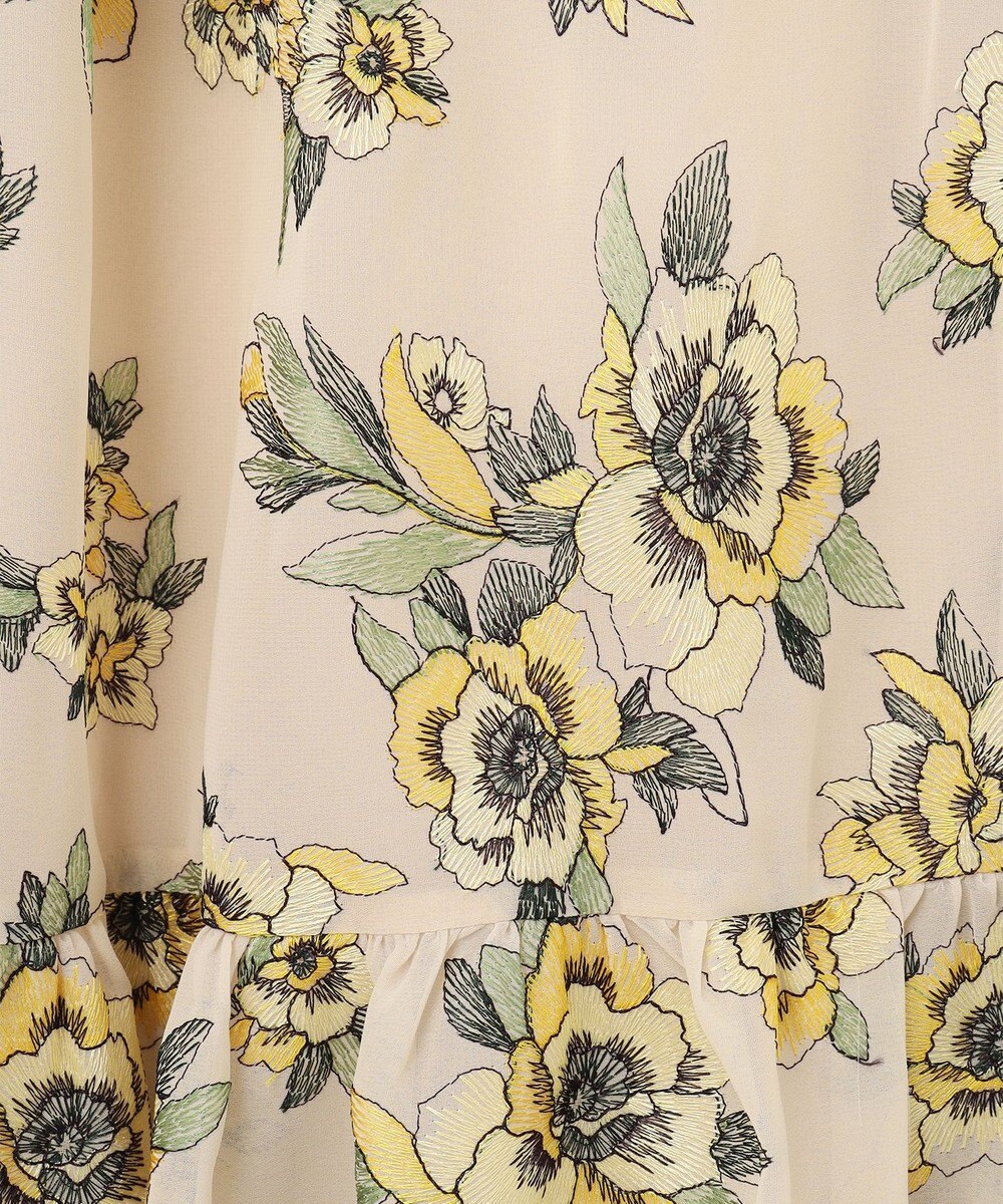 GRACE CONTINENTAL エスニックフラワー刺繍ワンピース 