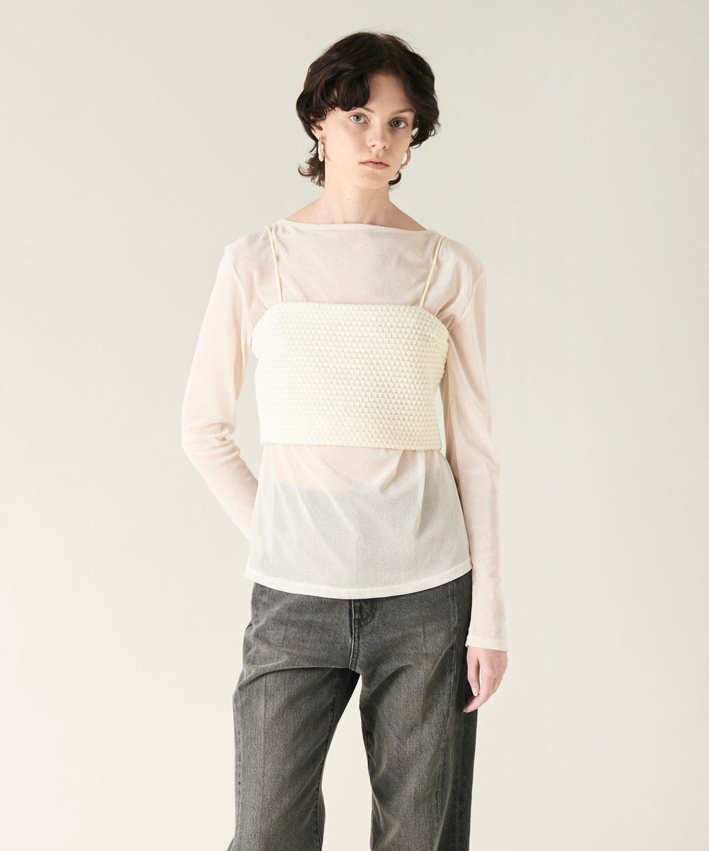 GRACE CONTINENTAL ニットライクレースビスチェ