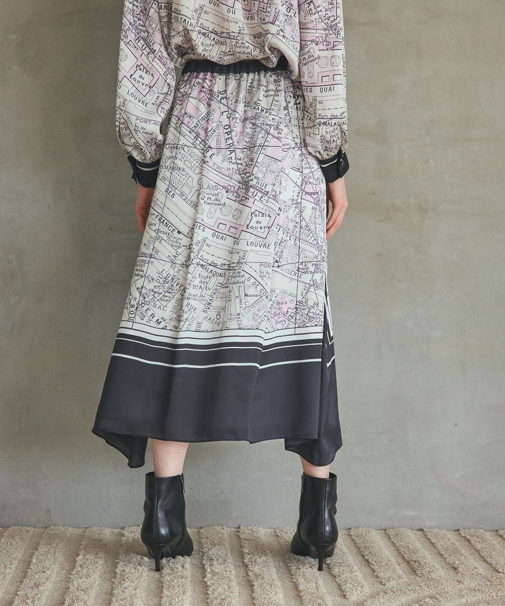 GRACE CONTINENTAL パリスカーフプリントスカート 