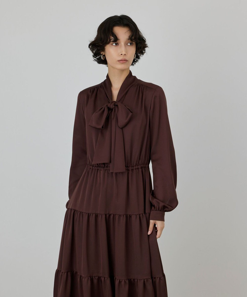 GRACE CONTINENTAL ボウタイティアードワンピース 