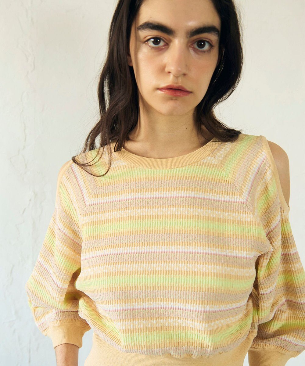 GRACE CONTINENTAL ボーダーパフニットトップ 