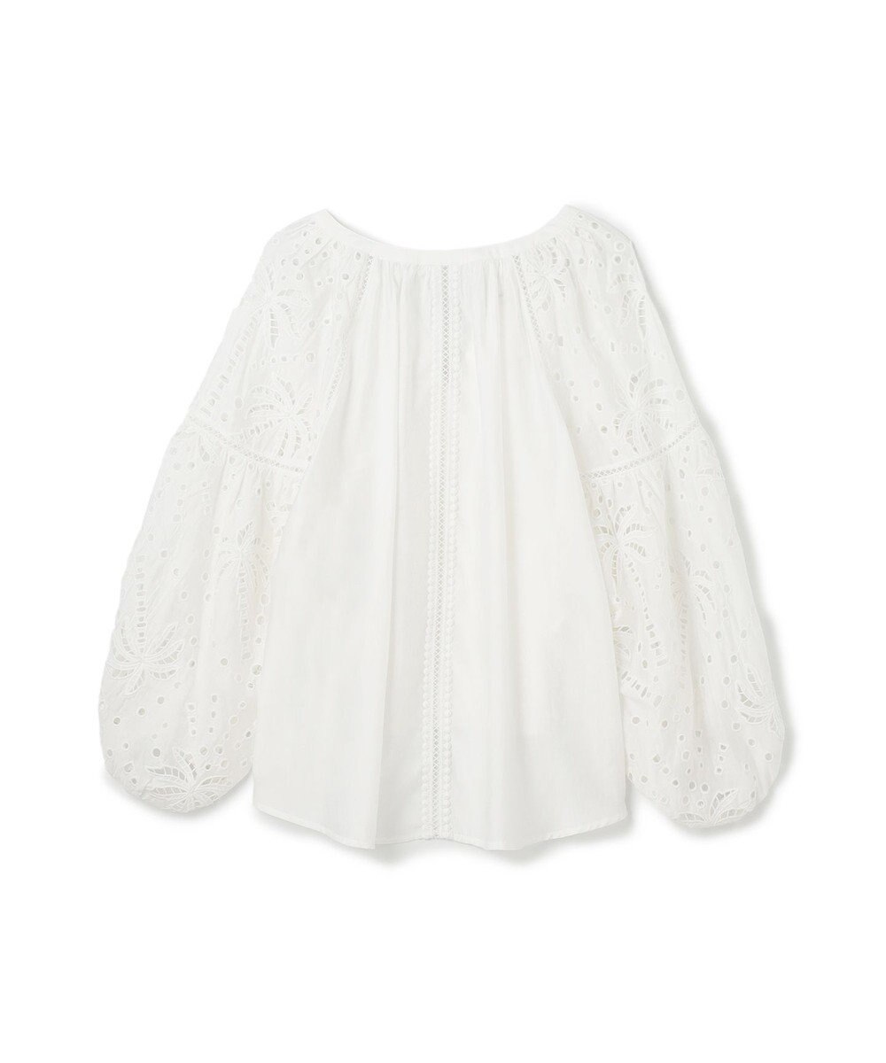 GRACE CONTINENTAL ヤシ柄カットワークトップ 