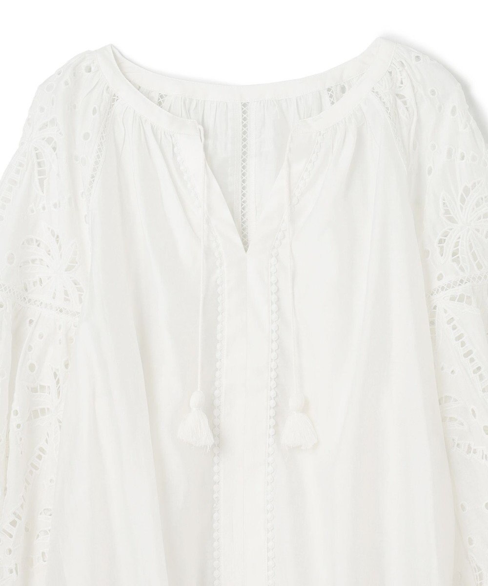 GRACE CONTINENTAL ヤシ柄カットワークトップ 